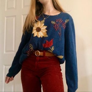 Vintage Floral Sweater